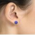 E088B Sparkling 8mm Crystal Cluster Ball Earrings - Blue